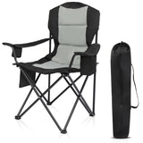 ZUN 35*22*41in Camping Chair Fishing Chair Folding Chair Black Gray 29352425