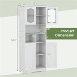 ZUN Bathroom Storage Cabinet with Glass Doors and Shelves 70453917