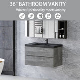 36" Floating Bathroom Vanity with Sink, Modern Wall-Mounted Bathroom Storage Vanity Cabinet with W1573P155846