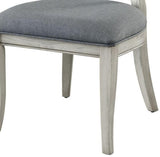 Transitional Antique White and Gray Side Chairs Set of 2 Chairs Dining Room Furniture Padded fabric B01152296
