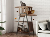 Modern Cat Tree, 58-Inch Cat Tower for Large Cats, Maine Coon Cat Tree with Scratching Board, Large W2641P460041