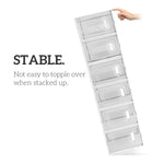 ZUN Shoe Storage Boxes 18 Pack Clear Plastic Stackable - White 71099697