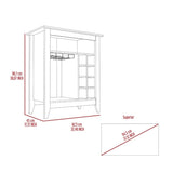 Bar- coffee cart 38" H, Kitchen or living room cabinet storage, 8 bottle racks, a central shelf B097133098