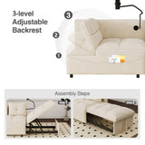 1 versatile foldable sofa bed in 3 lengths, modern sofa sofa sofa velvet pull-out bed, loveseat sofa W1825P246362