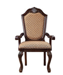 ZUN ACME Chateau De Ville Arm Chair , Fabric & Espresso 64078A