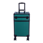 ZUN 4-in-1 Draw-bar Style Interchangeable Aluminum Rolling Makeup Case-Dark Green 71811920