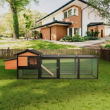 Wooden Chicken Coop, Large Outdoor Hen House with Nesting Box Poultry Cage, Rabbit Hutch Bunny Cage W2326P327190