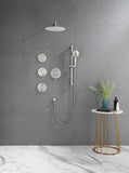 Shower System with Shower Head, Hand Shower, Slide Bar, Bodysprays, Shower Arm, Hose, Valve Trim, TH-68111-NS