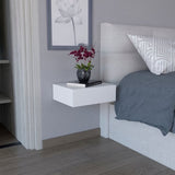 Milano Floating Nightstand , End Table, Side Table Wall-Mounted with Drawer -White -Bedroom B200137822