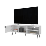 ZUN Mescal Tv Stand Multistorage with a Door and Open Storage, White B128P263710