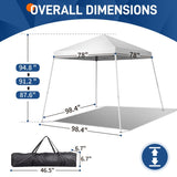 ZUN 2.5 x 2.5m Portable Home Use Waterproof Folding Tent White 51740478