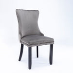 ZUN Furniture,Upholstered Wing-Back Dining Chair with Backstitching Nailhead Trim and Solid Wood 93363205