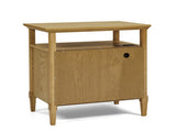 Wooden Nightstand with Open Cubby & 2 Storage Drawers, Freestanding Bedroom Side Cabinet for W487P543905