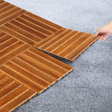 27pcs Wood Interlocking Deck Tiles 11.8"x11.8", Waterproof Flooring Tiles for Indoor and Outdoor, 80119626