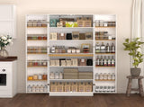 Kitchen Pantry Cabinet White Storage Cabinet Food Pantry with Doors and Adjustable Shelves W409P262446