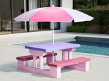 Kids Outdoor Table and Chair Sets with Removable Umbrella, Kids Picnic Table for Backyard Garden 09697987