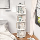 ZUN 360&deg; Rotating Bookshelf, Small Corner Bookcase with Small Footprint, 4 Tier Floor Standing Bookcase 02476887