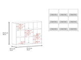 Brookfield 9-Cube Bookcase, Modern Cube Storage Organizer with Open Shelves for Living Room and Home B128P611049