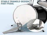 14"x10" 3-Pieces Junior Kids Drum Set Kit Pedal Drum Stick Wrench Drum Stool Black 28702756