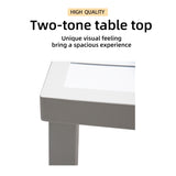 Outdoor Patio Aluminum 40"x70" Two-tone Table Top Rectangle Dining Table with Tapered Feet & W1886P164363