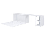 Queen Size Murphy Bed with Rotable Desk, White 11589562