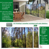 71"x138" Retractable Side Awning Screen, Semi-transparent with UV printing,UPF50,Ideal for blocking W2205P305891