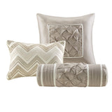 7 Piece Tufted Comforter Set Ivory Cal King B03596992
