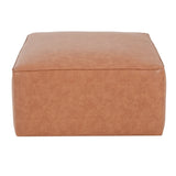 Square PU Leather Ottoman,Tan N757P180768T