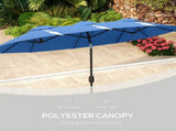 Outsunny 9.5' Double-sided Patio Umbrella with 3 Air Vents, Tilt and Crank, Outdoor Umbrella, Navy W2225P485595