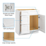 30 in. W x 21 in. D x 34.5 in. H in Shaker White Plywood Ready to Assemble Floor Vanity Sink Base 94545545