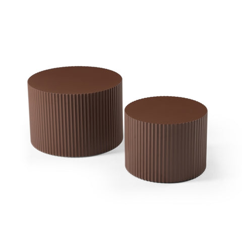 ZUN Nesting Table Set of 2, MDF Coffee Table set for Living Room/Leisure Area,Brown W876P210146