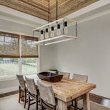 ZUN Filep 5 - Light Farmhouse Kitchen Island Pendant Light[No Bulb][Unable to ship on weekends, please 98235129