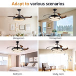 ZUN Modern Minimalist Invisible Ceiling Fan Light - Retractable Fan With LED Fixtures - For Living Room, W1340P184907