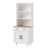 ON-TREND Farmhouse Storage with 4 Solid Wood Gourd-Shaped Legs, Modern Kitchen Pantry N721P205790K