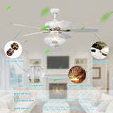 ZUN 52'' Low Profile Ceiling Fan , White Modern Ceiling Fans with Remote Control for Bedroom,Living W1592P163936