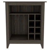 ZUN Essential Bar Cabinet, One Open Shelf, Six Built-in Wine Rack, One Drawer -Espresso B20091857