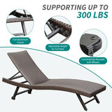 2-Piece Aluminum Wicker Outdoor Chaise Lounge W1859P360203