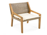 OUTDOOR DINING CHAIR -Acacia Wood & Wicker with Cream Cushion Patio Furniture-Teak finish & wicke N770P272397G