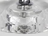 Diamond Torch 25.75" Contemporary Crystal Table Lamp in Clear K9 Crystal with Off-White Linen Shade B202P224008