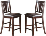 Simple Contemporary Set of 2 Counter Height Chairs Brown Finish Dining Seating Cushion Chair Unique B01157356