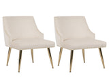 Hengming Dining Chair Modern Style Accent Chair Vertical Tufted Chair Set of 2,Beige W212P427002