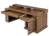 55" Farmhouse Office with Storage Cabinet & Charging Station, Barn Door Design Computer Writing 61456620