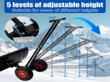 30" Heavy Duty Snow Shovel with Wheels, Garvee Adjustable Angle Height Ergonomic Handle, Sidewalk 36510011