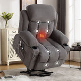Power Lift Recliner Chair with Heat and Massage Electric Fabric Recliner Chair for Elderly with Side W1521P303241