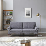 80-Inch Modern Velvet 3 seat Sofa with Wooden Legs & Crystal button and Copper Nail, Tufted W1117P268793