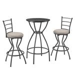 ZUN 3 Bar Table and Chairs Set for Dining Room Industrial Counter Height Bar Chairs with Metal Back, W2167P198966