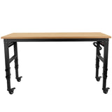 60" 24'' Adjustable Workbench, Rolling Heavy-Duty Worktable with Power Outlet and Wheels, Large W1239P179961