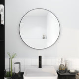 ZUN 24" Large Round Black Circular Mirror W99973170