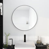 32 x 32 Inch Bathroom Mirror Black Aluminum Frame W99967979
