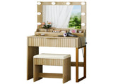 Oak-colored particleboard with a textured melamine veneer, 1 drawer with 3 compartments, dressing 94382314